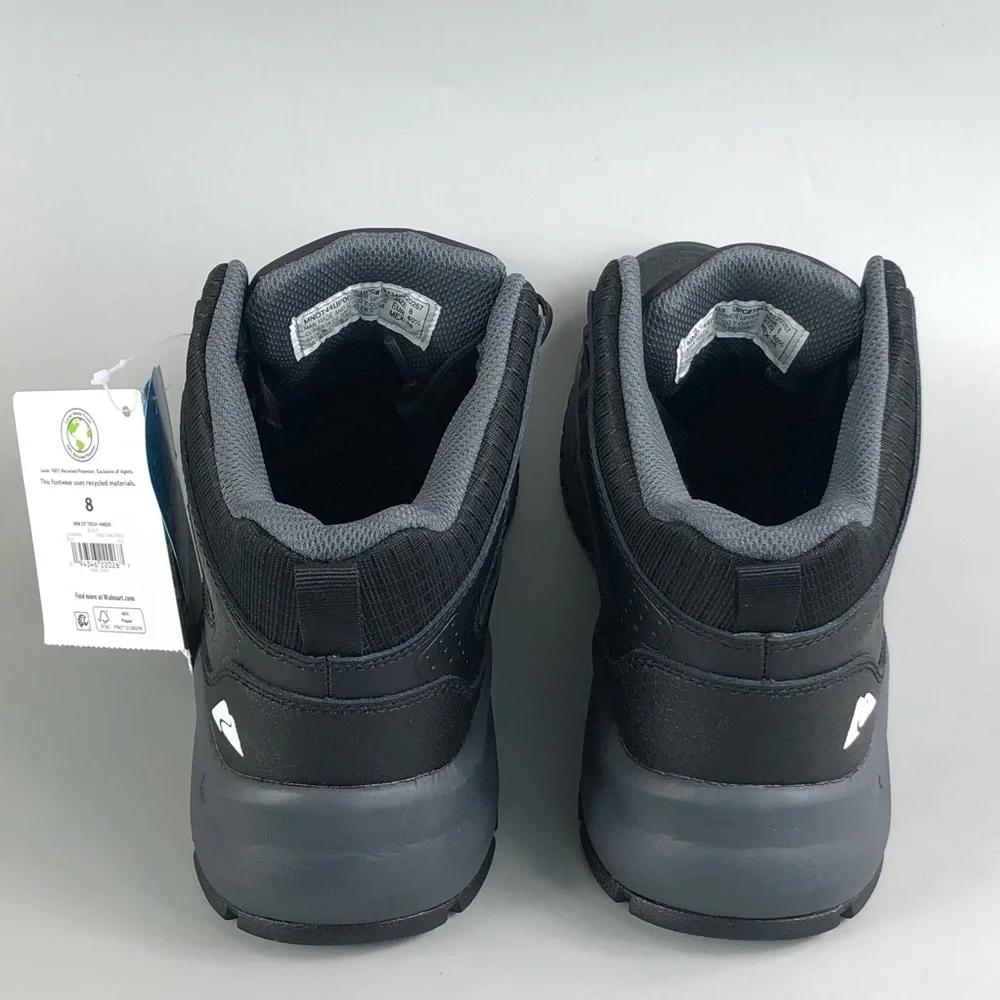 Ozark Trail Black and Gray Waterproof Mid-Top Hiking Boots Size 8